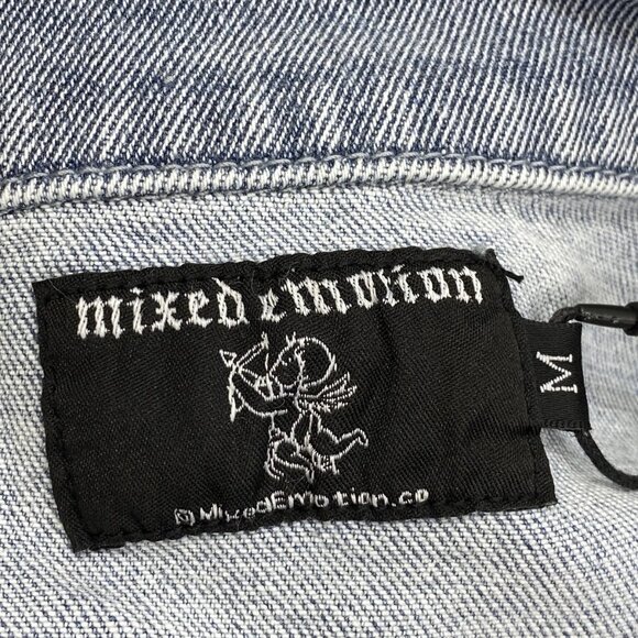 NEW MIXED EMOTION Paisley Denim Short-Sleeve Snap-Down Shirt – Blue – Size M - Picture 10 of 15